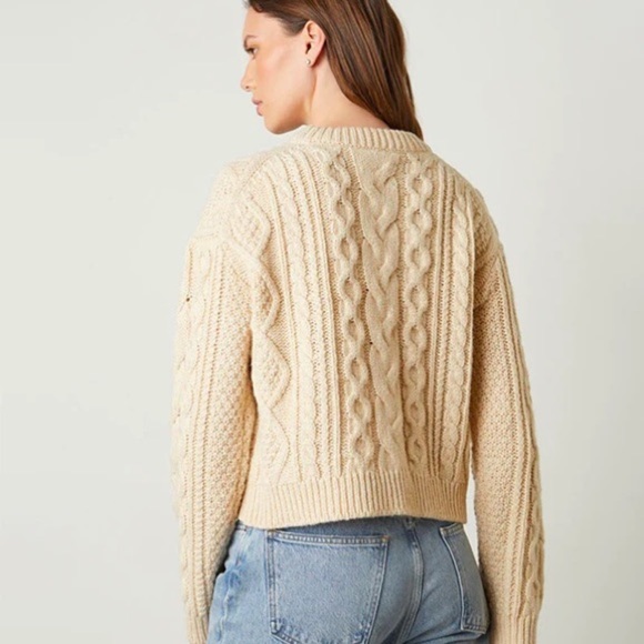 VELVET BY GRAHAM & SPENCER ARIA CABLE KNIT CREW NECK SWEATER - Picture 2 of 5